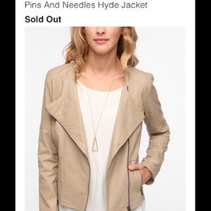Pins & Needles Tan Hyde Asymmetrical Zipper Jacket